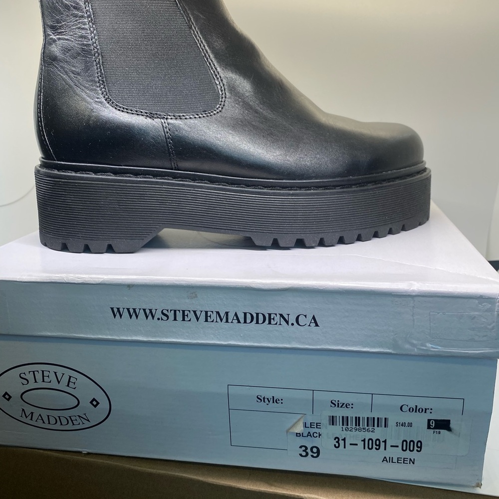 Steve Madden Black Leather Boots